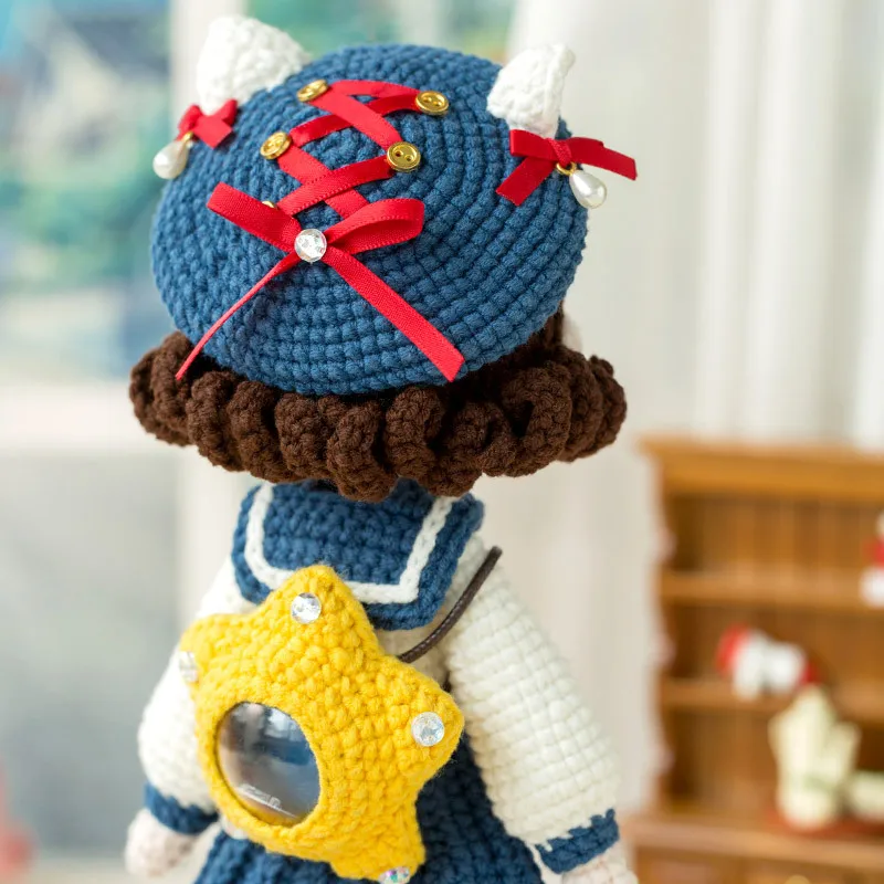 Crochet Dolls Kit DIY Handmade Adult Crochet Kits Susan's Family Cat Maiden Material Package