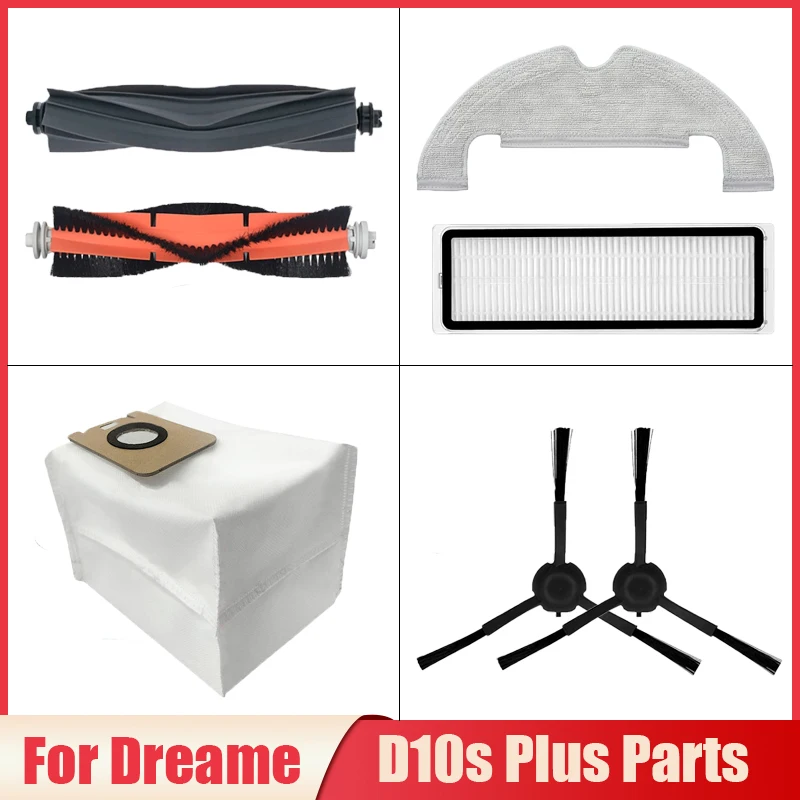 Kit Accessori de Ricambi per Dreame D10 Plus, D10s Plus, Z10 Pro, L10 Plus Aspirapolvere, 2 Spazzola Principale, 4 Filtro Hepa, 4 Panni Mop, 7 Spazzole Laterali, 4 Sacchetti Antipolvere