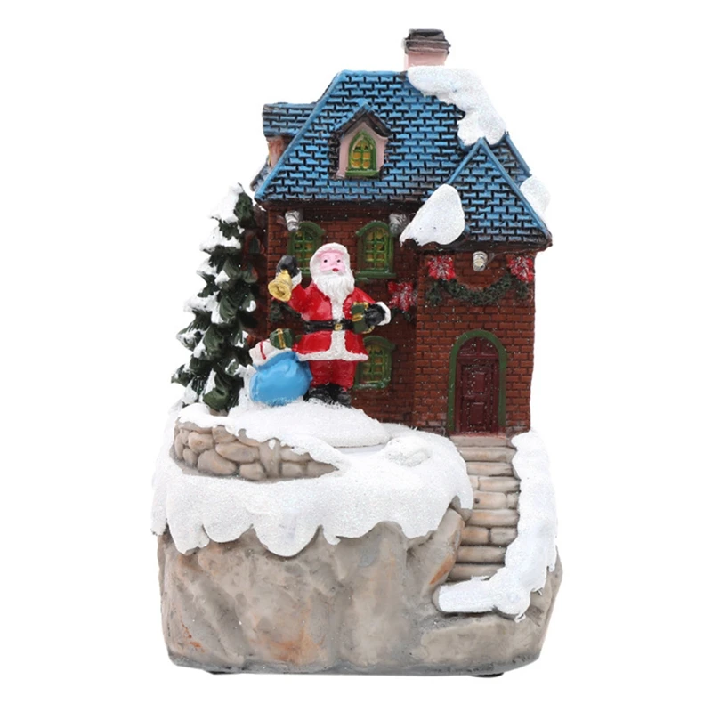 

Christmas Decorations Christmas Village Luminous Music Snow Scene House Window Home Creative Decoration