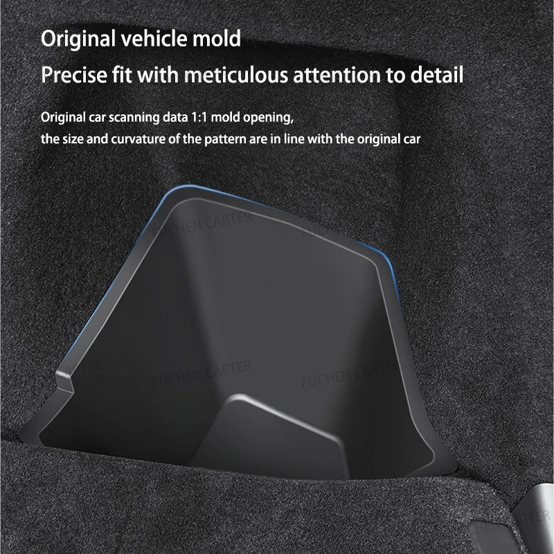 Tesla Rear Trunk Storage Organizer with Flocking Mat Partition Board Accessories