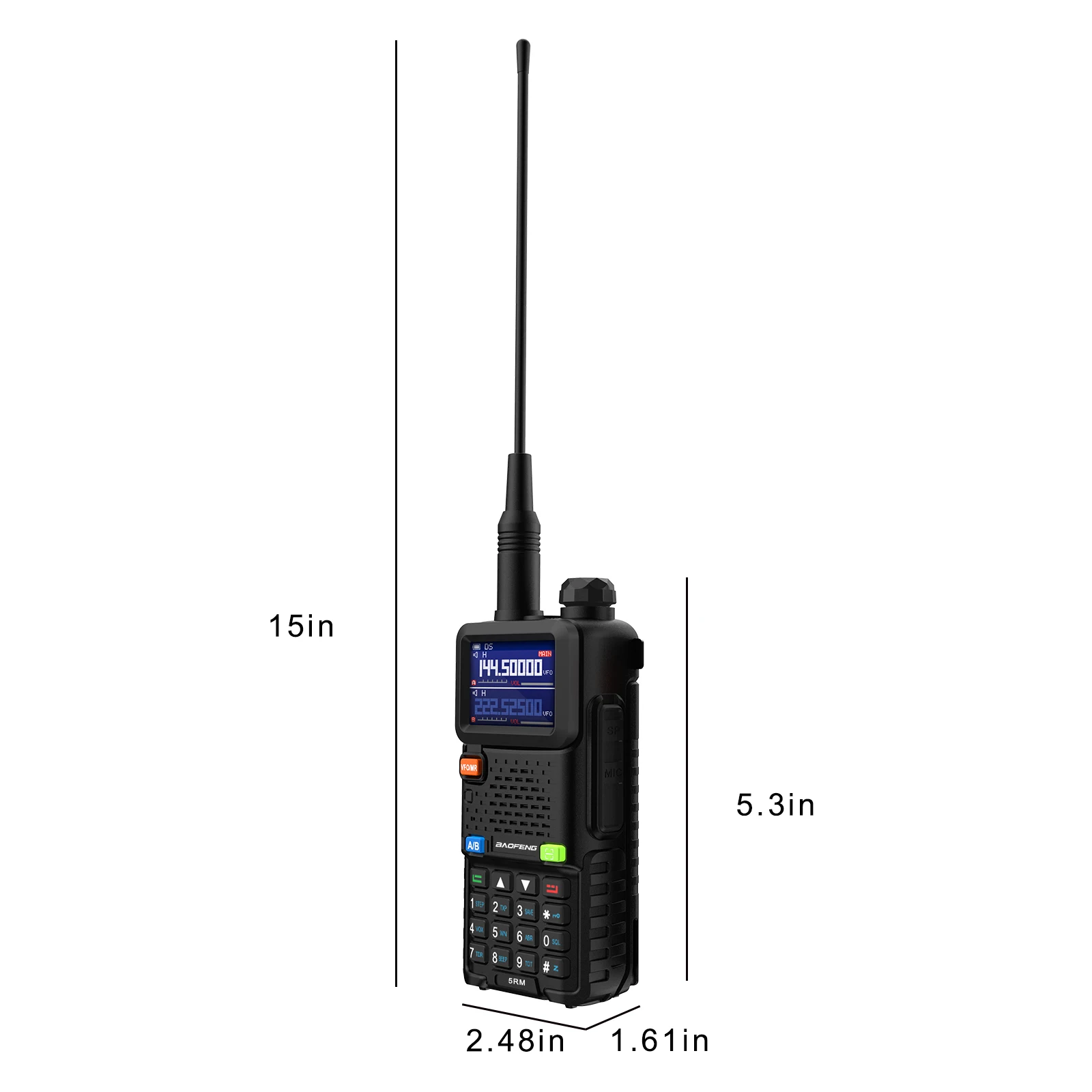 2024 New baofeng 5RM 8W multi-band handheld radio 2500mAh 999CH Type-C direct charging long range two-way radio 3
