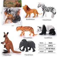 7 Inch 6pcs High Quality Colorful Toy wild animals Toys Assorted Plastic Realistic Model  Animals Toys  wild life model toy set 1
