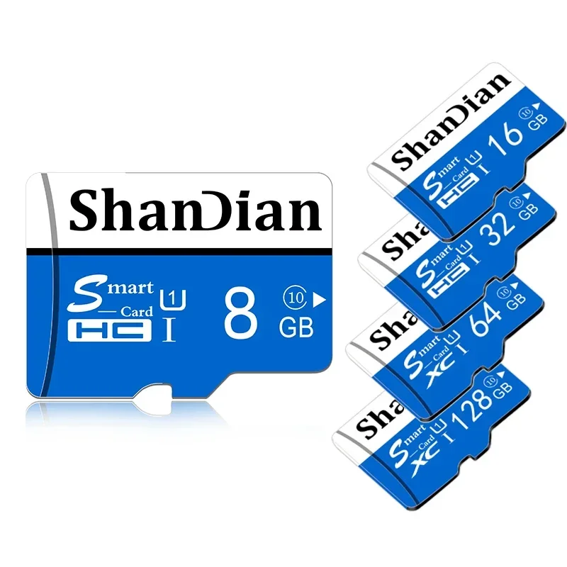 

SHANDIAN Smart SD Card 128GB 64GB 32GB 16GB 8GB High-Speed Memory Card Mini TF Card For Monitoring Tablet Tachograph Class10