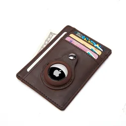 RFID Anti-theft Card Bag for Women Men Genuine Leather Wallet Protective Case Shockproof Anti Scratch Shell Cover For AirTags