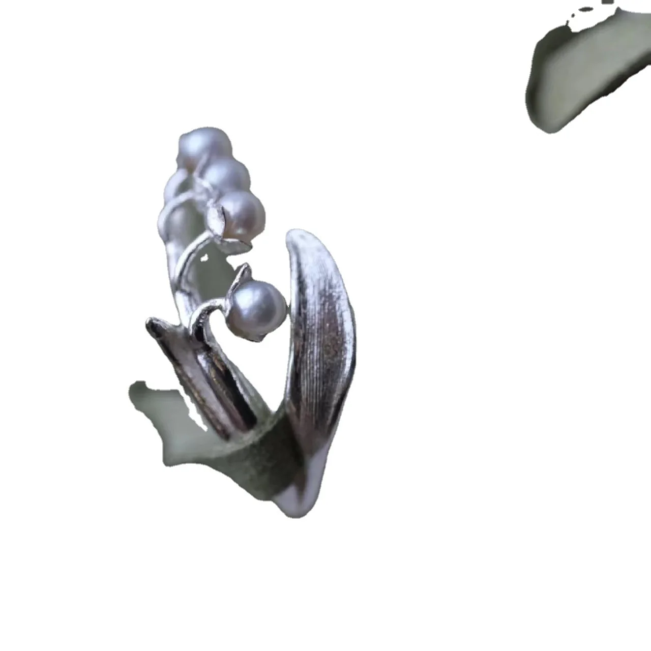 Elegant Artificial White Pearl Flower Women Ring Jewelry Accessories Luxury Big  Flower Zircon Engagement Sweet Ring Party Gift