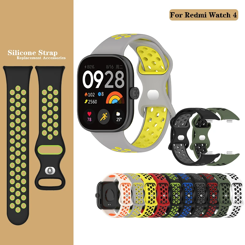 

Спортивный силиконовый дышащий ремешок для Redmi Watch 4 / Xiaomi Band 8 Pro, сменный Браслет