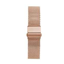 Elegant Milanese Loop Stainless Steel Watch Band with Double Press Folding Buckle - 20mm (Rose gold)