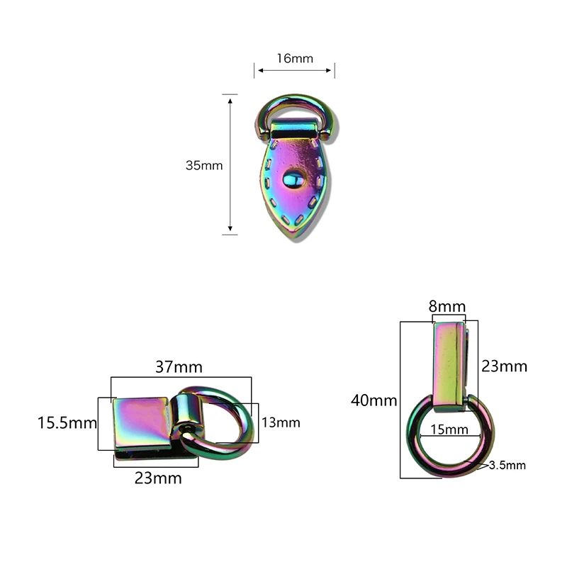 Rainbow Bag Strap Screw Side Clip Clasp Handbag Metal Buckles Bag Chain Belt Connector Hook DIY Crafts Hardware Accessories