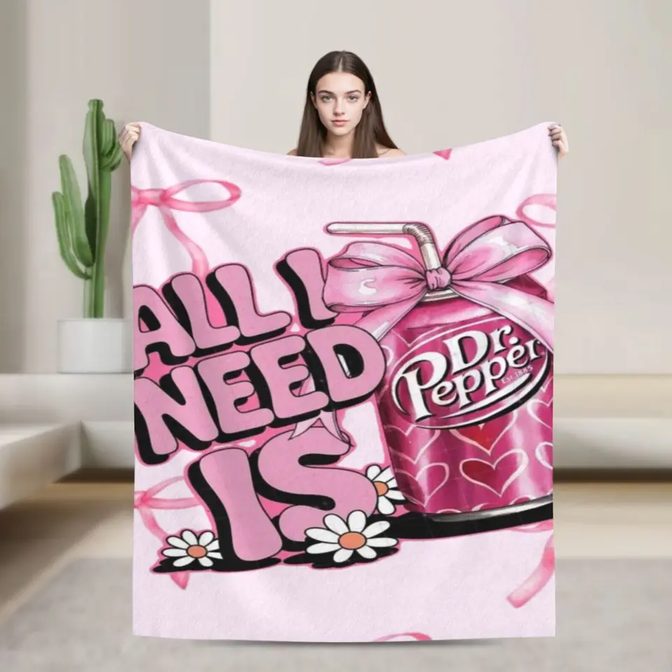 Funny Dr Pepper Flannel Throw Blanket Lightweight
