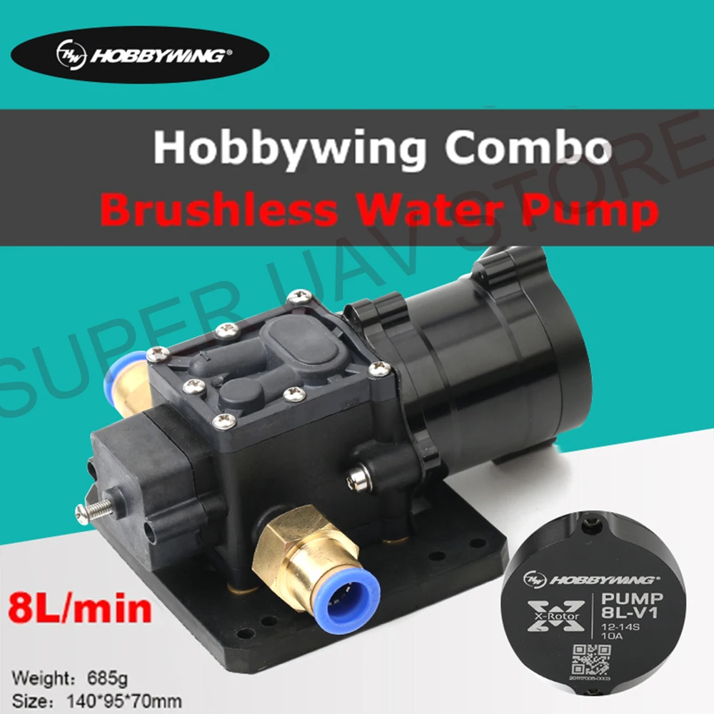 Hobbywing Combo Pump 8 L Brushless Water Pump 10A 14S V1 Sprayer Pompa A Membrana Per Agricoltura Vegetale Uav Drone