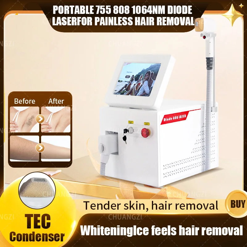 2024 Newest 2000W 808nm diode laser 3 Wavelength 755 808 1064nm Hair Removal Machine Cooling Head Painless Epilator Face Body