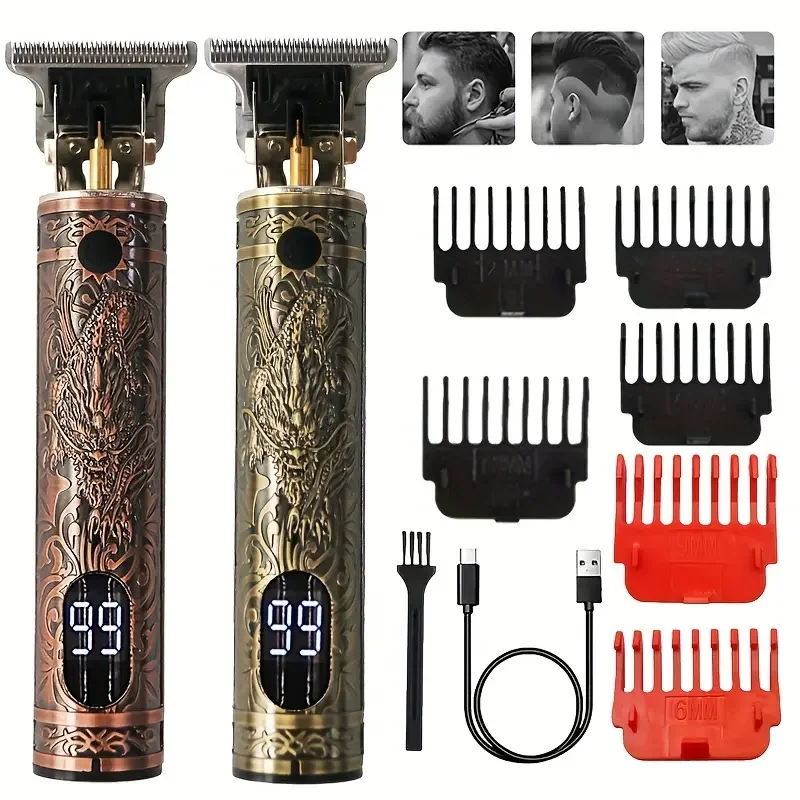 T-Blade Hair Clipper for Barbers – USB Rechargeable, Cordless Design, Precision Beard and Hair Trimming, Professional Engraving BEST SELLERS
