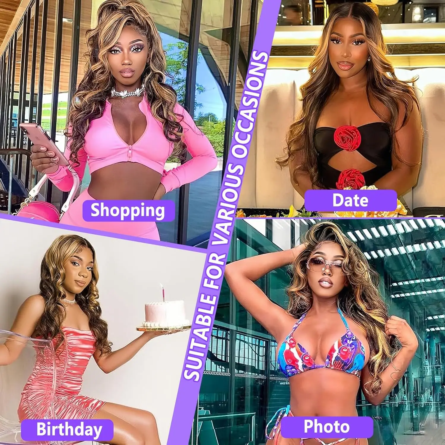 Human Hair 13x6 HD Lace Front Wig 4/27 Highlight Ombre Body Wave Lace Frontal Honey Blonde Ombre Lace Front Wig 6