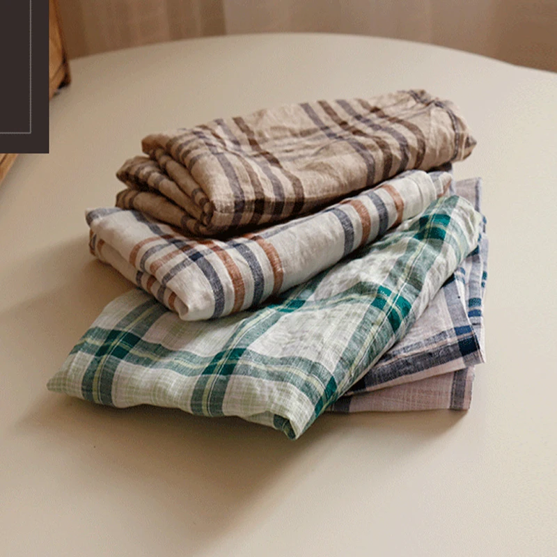 

100% Cotton Linen Napkin Tabletop 40x60cm Plaid Check Washable Reusable Gingham Cloths Dinner Napkins for Party Celebrate TJ7842