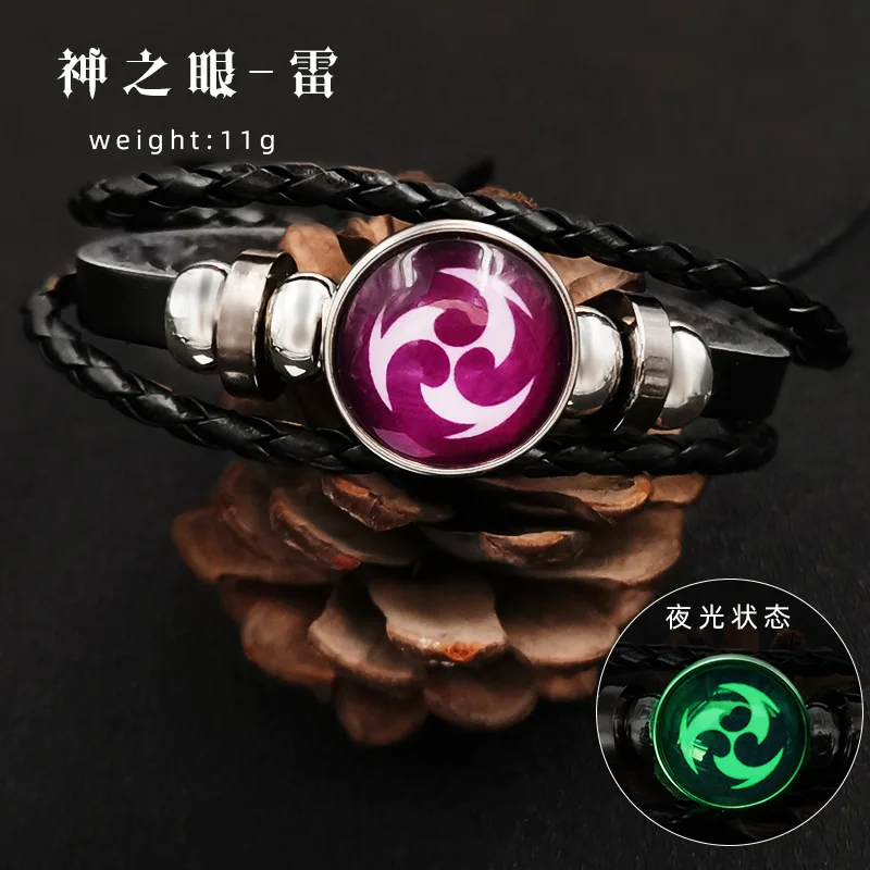 Anime Game Genshin Impact bracciale Cosplay Prop 7 Element arma Eye Of Original God bracciali in pelle donna uomo Bangle Jewelry