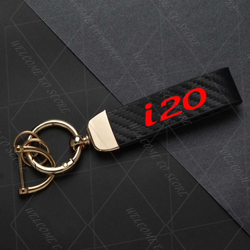 Carbon Leather Keyring Car Keychain Accessory