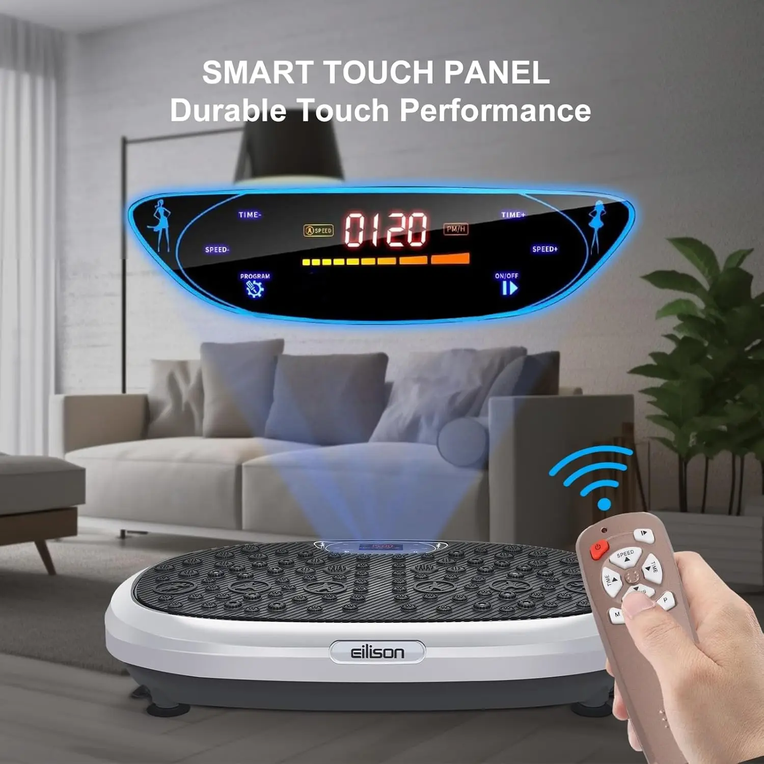 3D XL Vibration Plate Exercise Machine-Whole Body Workout Vibration Platform w/Loop Bands-Lymphatic Drainage