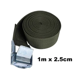 Heavy - Duty Adjustable Cargo Strap with Buckle Tie - Down for Secure Luggage and Equipment (1m Army Green)