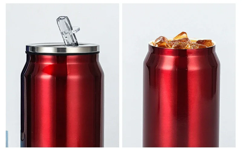 Personalisierte 450ML Cola-Dose mit Aufdruck Ihres Namens, Fotos oder LOGO, Isolierte Thermoskanne aus Edelstahl, Vakuumflasche hält Wasser kalt, Niedliches Geschenk – Detail 4