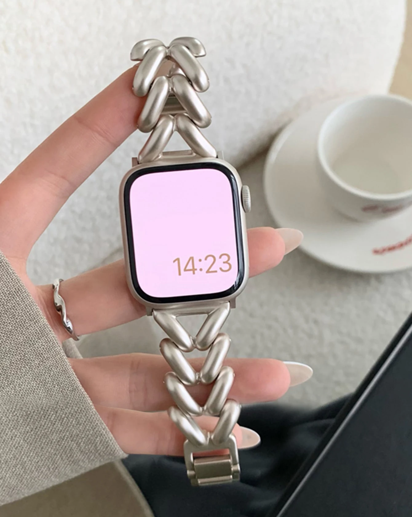 الحب القلب حزام معدني لساعة أبل se 40 مللي متر الف...