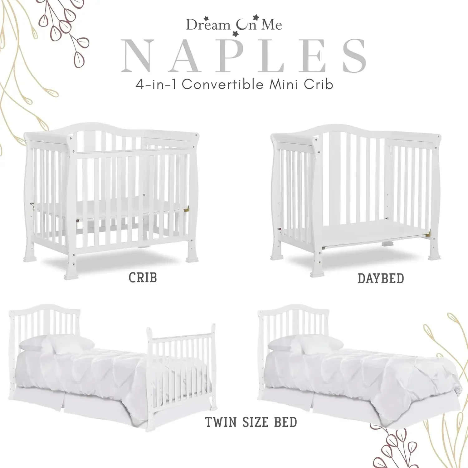 Convertible Mini Baby Crib 6