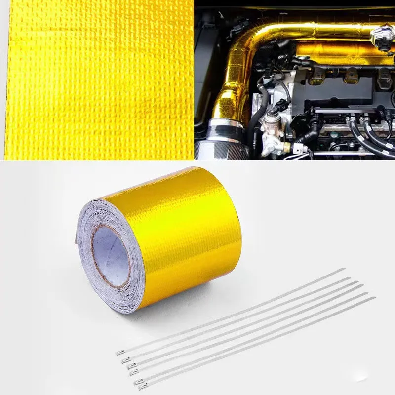 Fiberglass heat wrap tape Car Motorcycle Thermal Glass Fiber Effective Heat Reduction Exhaust Wrap High Temperature Resistance Pipe Header