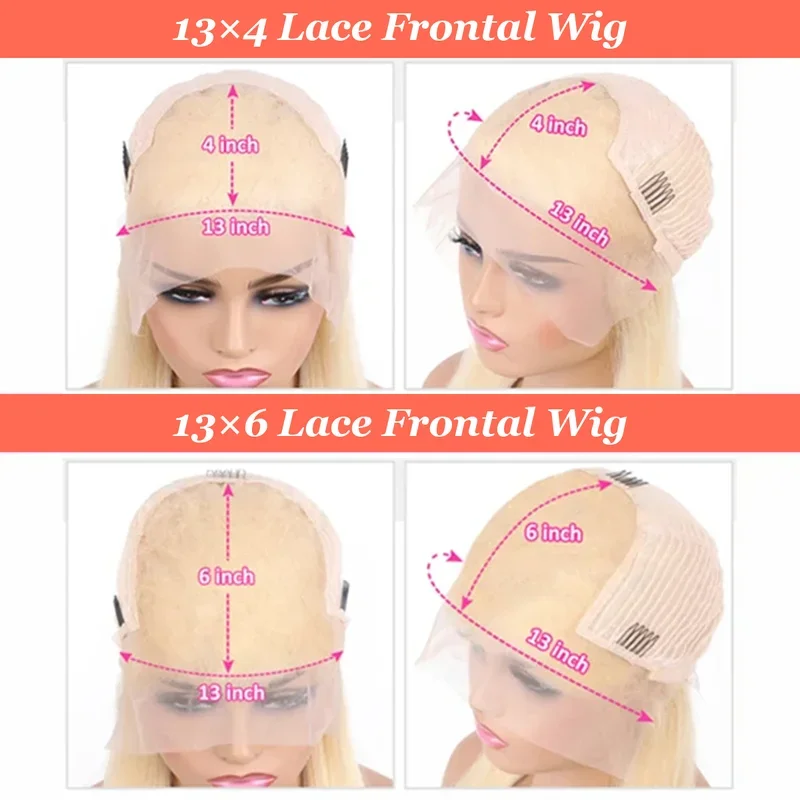 613 13x6 Lace Front Wig Human Hair 26 Inch Blonde Wig Human Hair 250% Density Body Wave Lace Front Wigs Pre Plucked