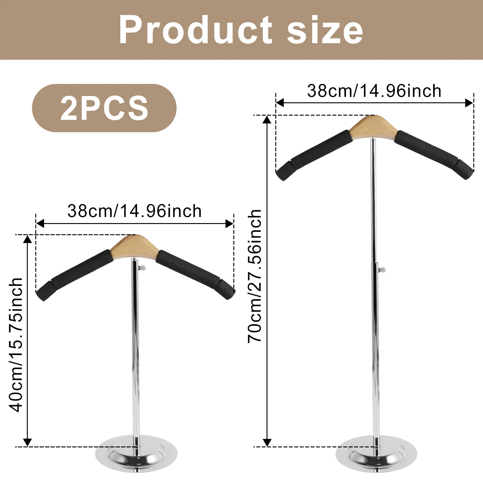 2Pcs Shirt Shoulder Stand Adjustable Shirt Display Stand Round Base Shirt Display Rack Multifunctional Shirt Hanger Display 6