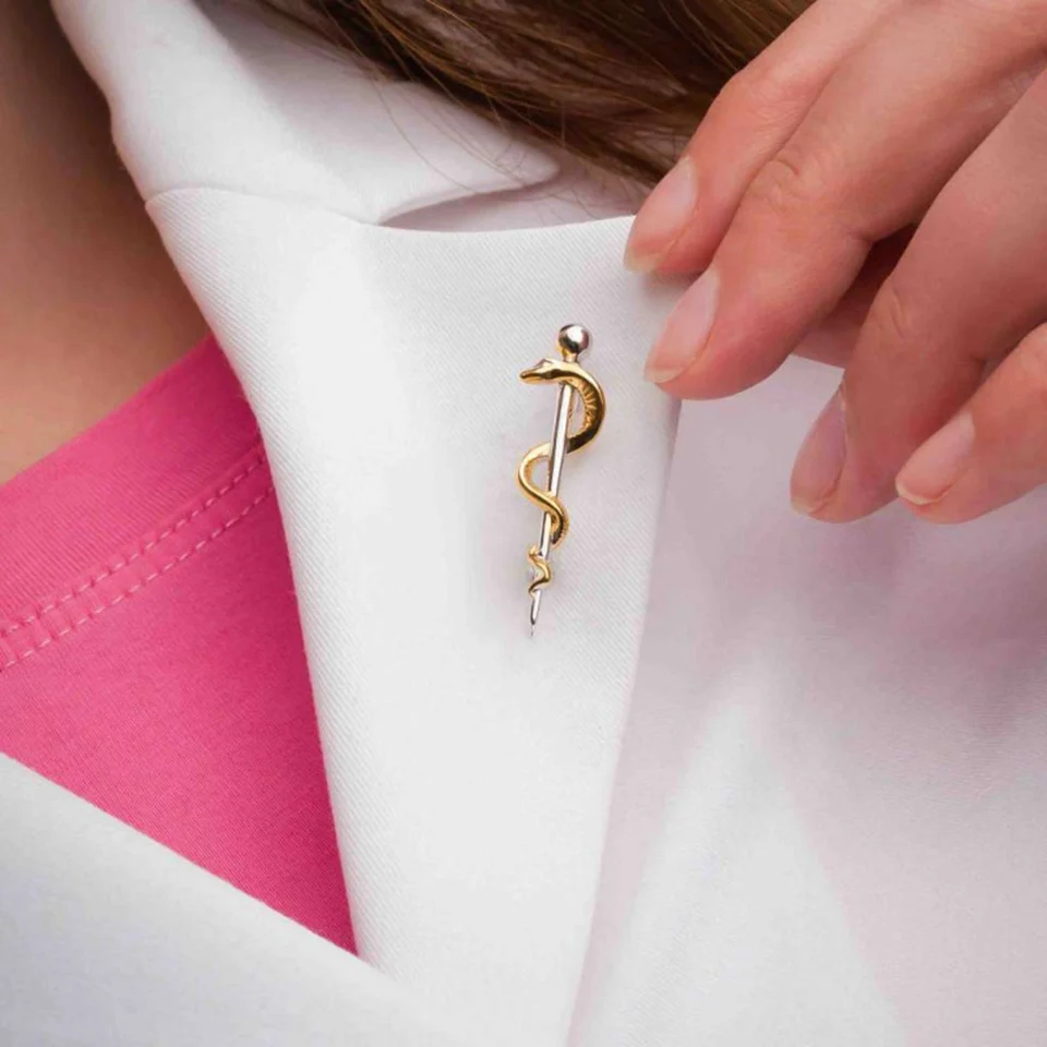 3 PCS Medical Caduceus Brooch Pin Set - Doctor Nurse Jewelry, Graduation Gift, Zinc Alloy