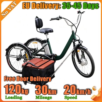 Triciclo Elettrico per Adulti 24 Pollici, 36V12Ah Litio 350W, Shimano 7 Velocità, LCD, Freno a Disco, Carico 120KG, Bici Elettrica Pieghevole a 3 Ruote