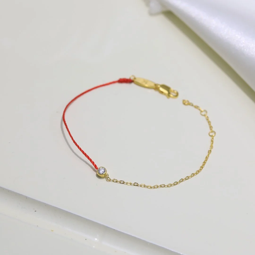 2022 Brand French Red Rope Bracelet Jewellery Dating Cute, Fashionable And Versatile Diamond Inlay Lucky Red Rope