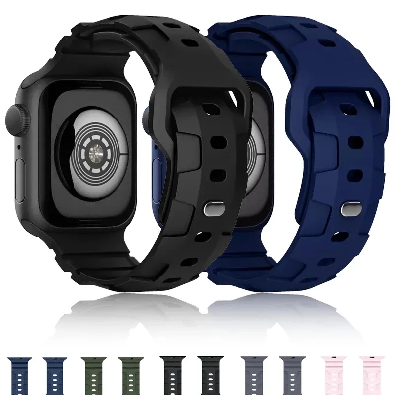 

Soft Silicone Strap For Apple Watch band 49mm 45mm 41mm Rubber bracelet 40mm 44mm 38mm 42mm for iWatch series 3 5 6 se 7 8 Ultra