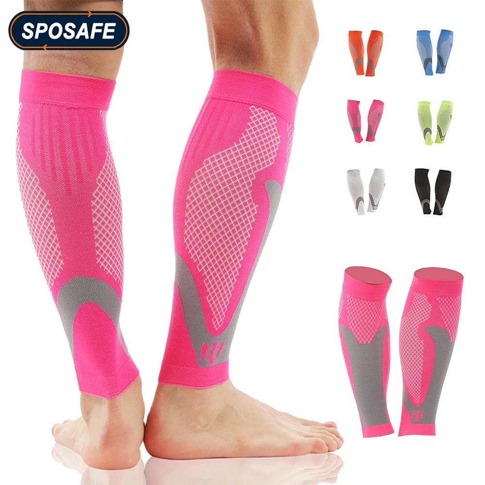 1Pair Sports Calf Compression Sleeves Men Women Leg Sleeve Shin Splint Support for Running Basketball Football Travel Work