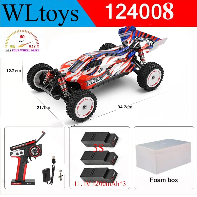 Wltoys 124008 RTR 1/12 2.4G 4WD 60km/h Speed Race Brushless RC Car