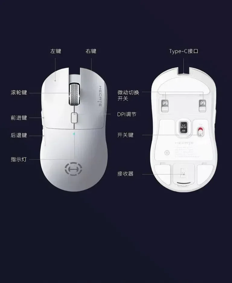 Hecate G3m 프로 마우스 트라이 모드 블루투스 무선 경량 E 스포츠 게이머 Paw3395 마우스 액세서리, 컴퓨터 게임용 남자 선물