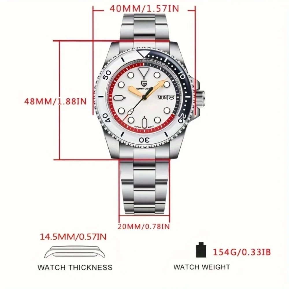 PAGANI DESIGN New Men's Mechanical Wristwatches Luxury Automatic Watches Week Date NH36 100M Waterproof Reloj Hombre PD1726