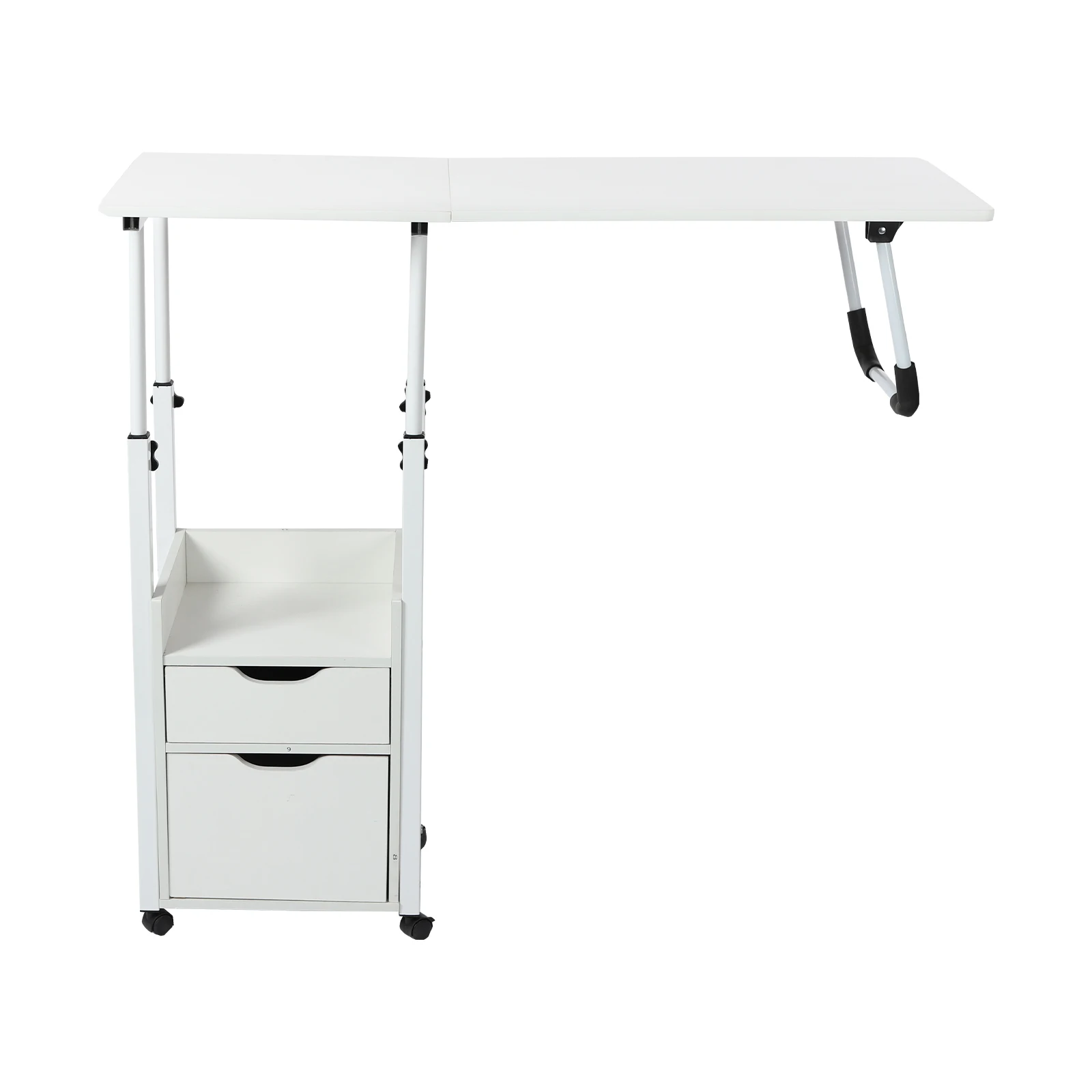 Movable Bedside Table Warp-Proof OverBed Desk Height Adjustable EASY Cleaning Multi-Function Bed Table for Bedrooms/Dormitories