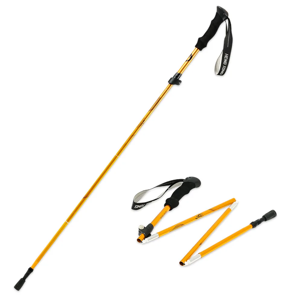 Collapsible Carbon Trekking Pole Lightweight Tactical Walking Stick Cork Handle Adjustable Hiking Camping Outdoor Activities