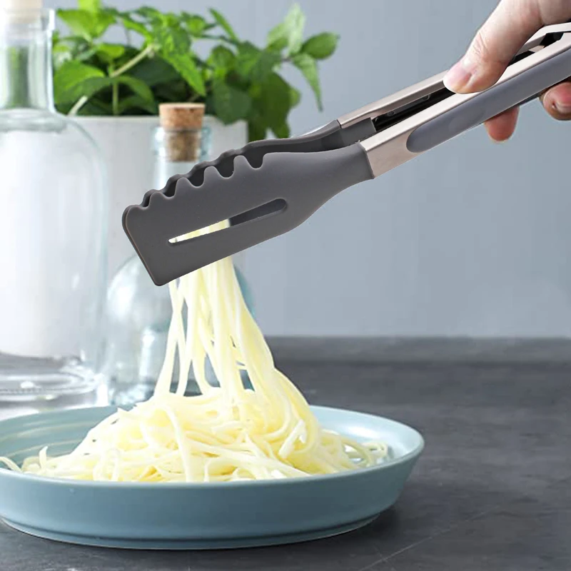 Silicone Non-Stick Food Clips Hollow Drain Oil Barbecue Tongs et Steak Pasta Clamp Home Kitchen Items food tongs