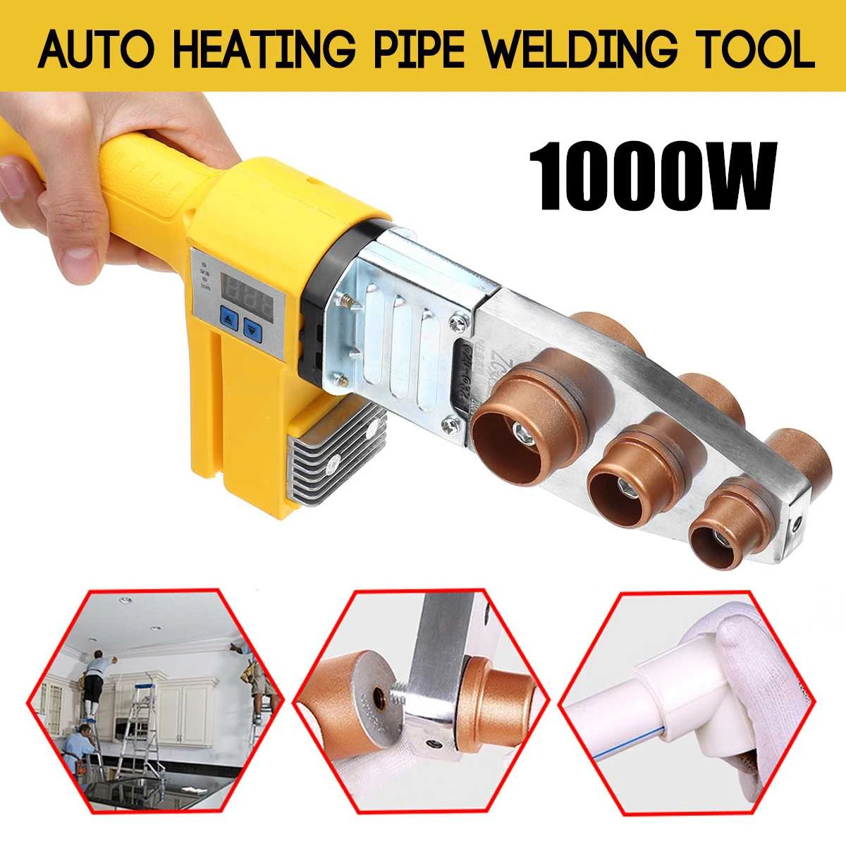 Electric Pipe Welding Machine Heating Tool Heads Set For PPR PB PE Plastic Tube PPR Welding Hot Melt Machine Temperature Control ac 225 arc welder