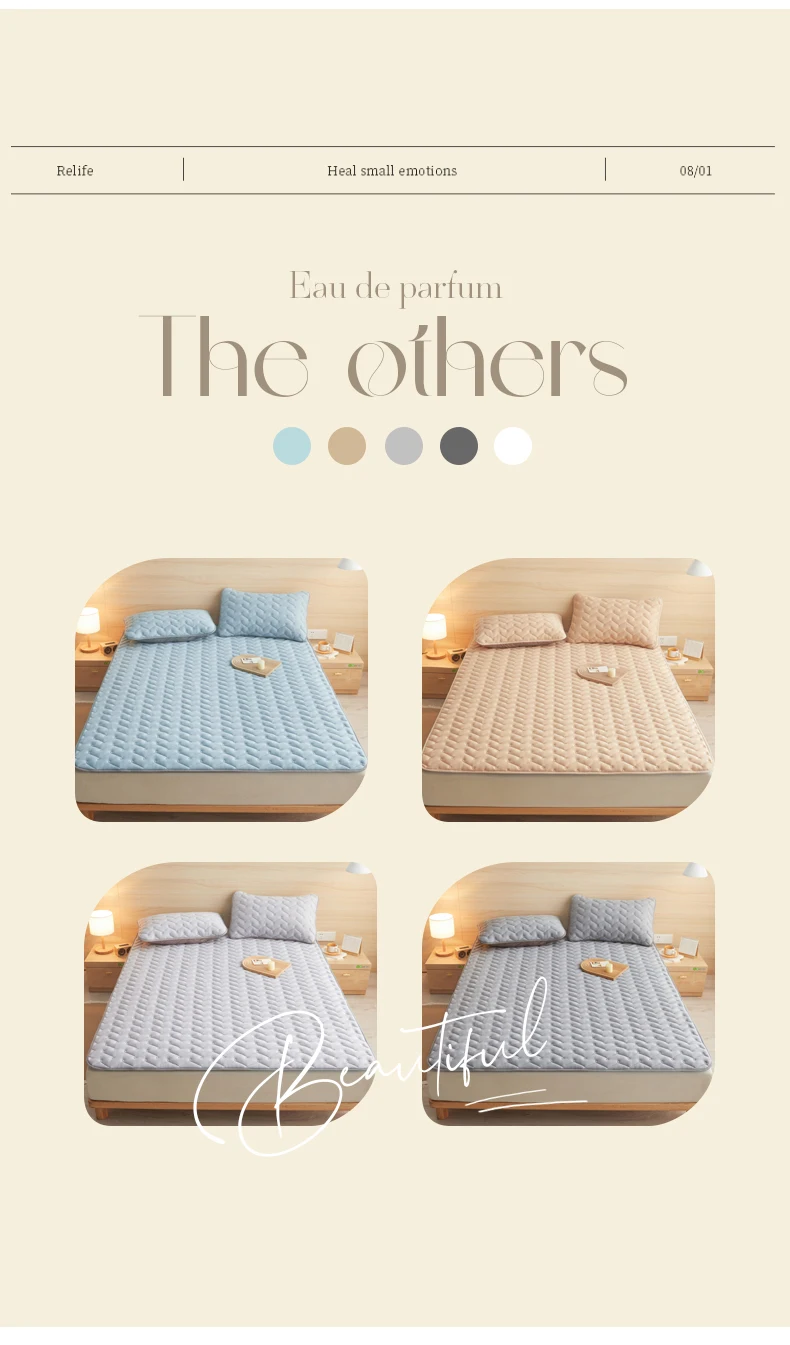 Description Picture 5 of itemWaterproof Mattress Soft Mattress Protector Bed Cover Anti-mite Non-Slip Bedspread On The Bed Washable Mattress Cover Bed Mat