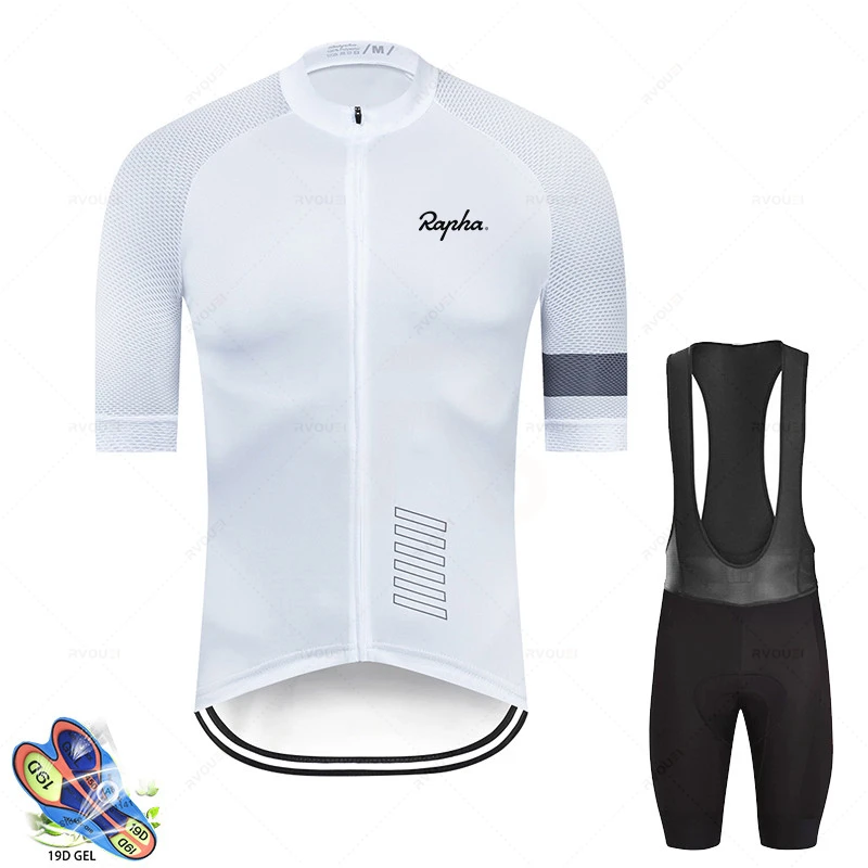 Rapha Summer Cycling Jersey Short Sleeve Set Maillot Ropa Ciclismo Breathable Mountain rapha