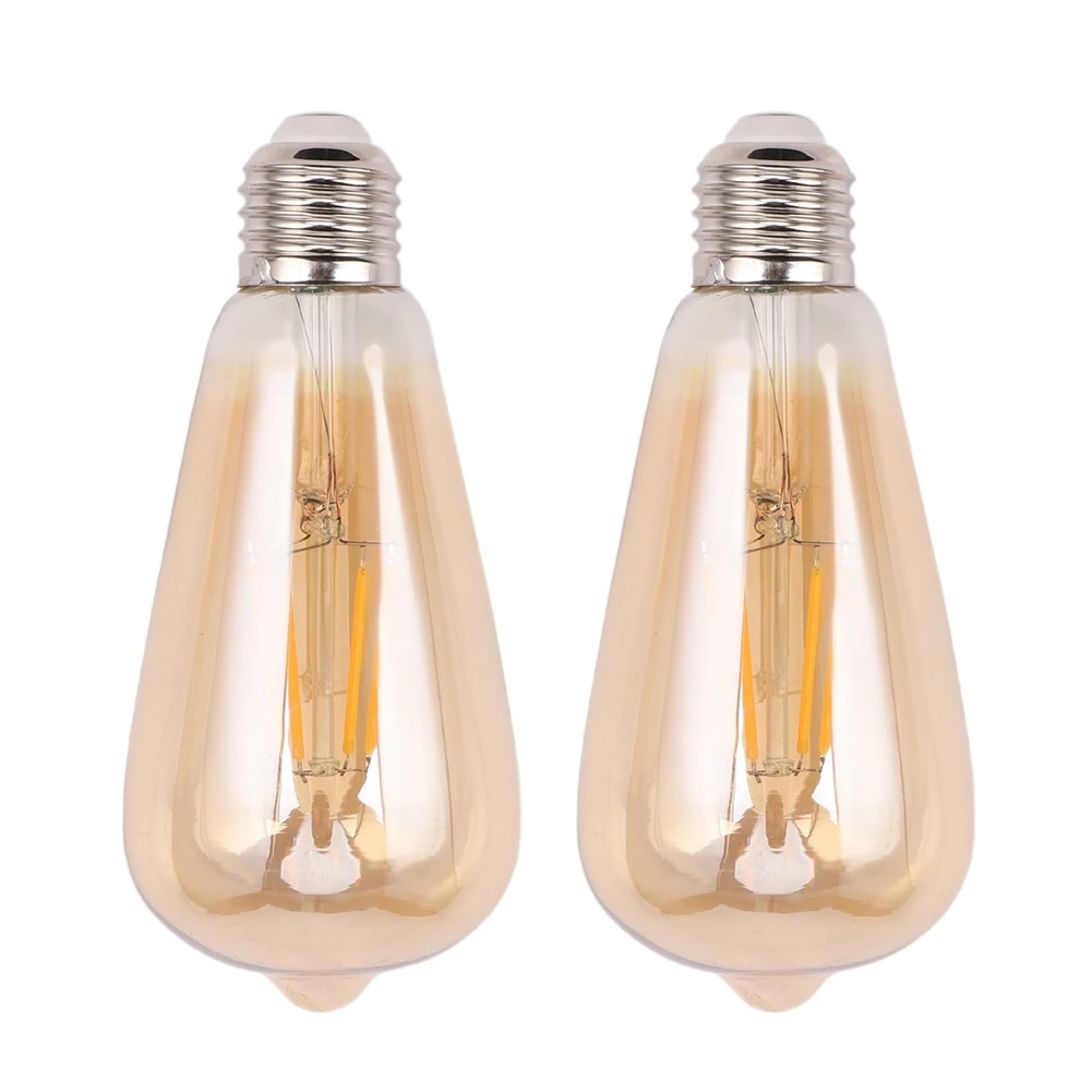 

2X Dimmable E27 4W Edison Retro Vintage Filament ST64 COB LED Bulb Light Lamp Body