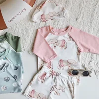 deer jonmi 2024 New Summer Baby Boys Cartoon Printed Two-piece Swimsuits Beach Vacation Sun-proof Kids Casual Swimwear Sets 3