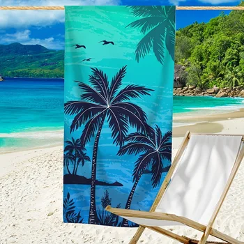 Asciugamano da spiaggia con palme tropicali: immergere in vibrazioni estive! Adatto per asciugamani, asciugamani da bagno, asciugamani da spiaggia 1