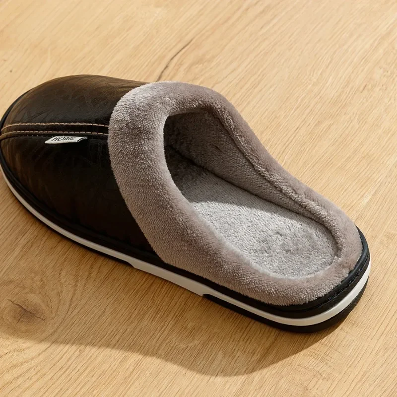 Men’s Winter PU Slippers 4