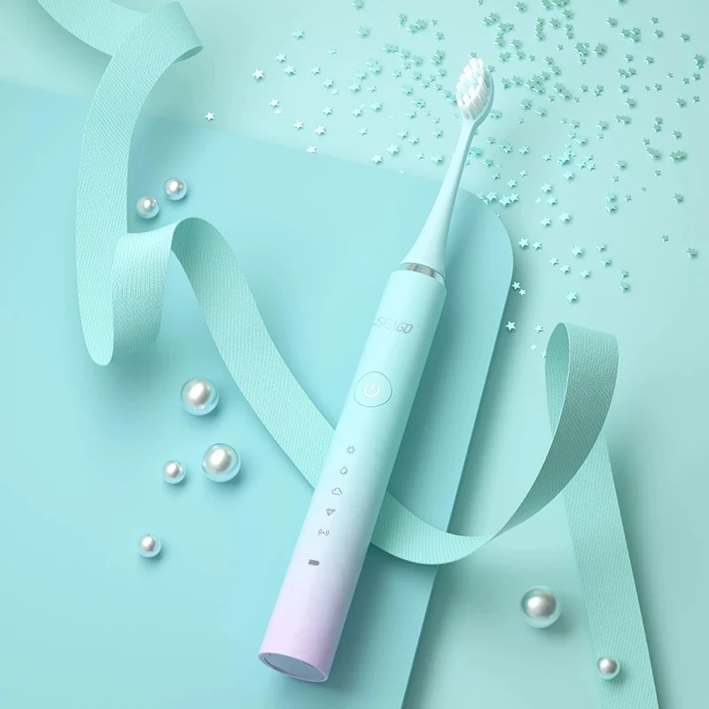 Seago Ultrasonic Electric Toothbrush 40000 Times/Min Vibration 5 Modes for Adult Tooth Brush 2 Mins Auto Smart Timer USB Charge 5
