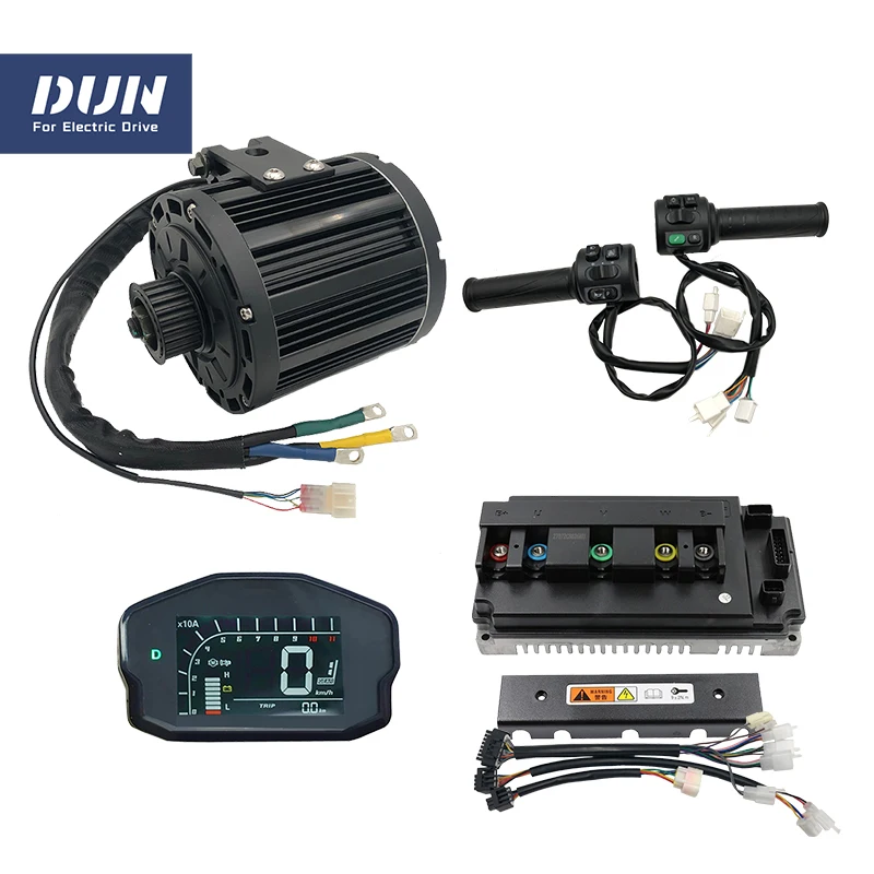 

QS138 90H 4000W Peak 13KW 6500RPM Mid-Drive PMSM Motor Kit with EM150 ECU Moped Controller DKD Display and T08 Throttle