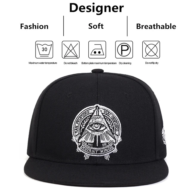 Adjustable Baseball Cap - Unisex Hip Hop Casual Sports Hat (Black, 56-60cm)