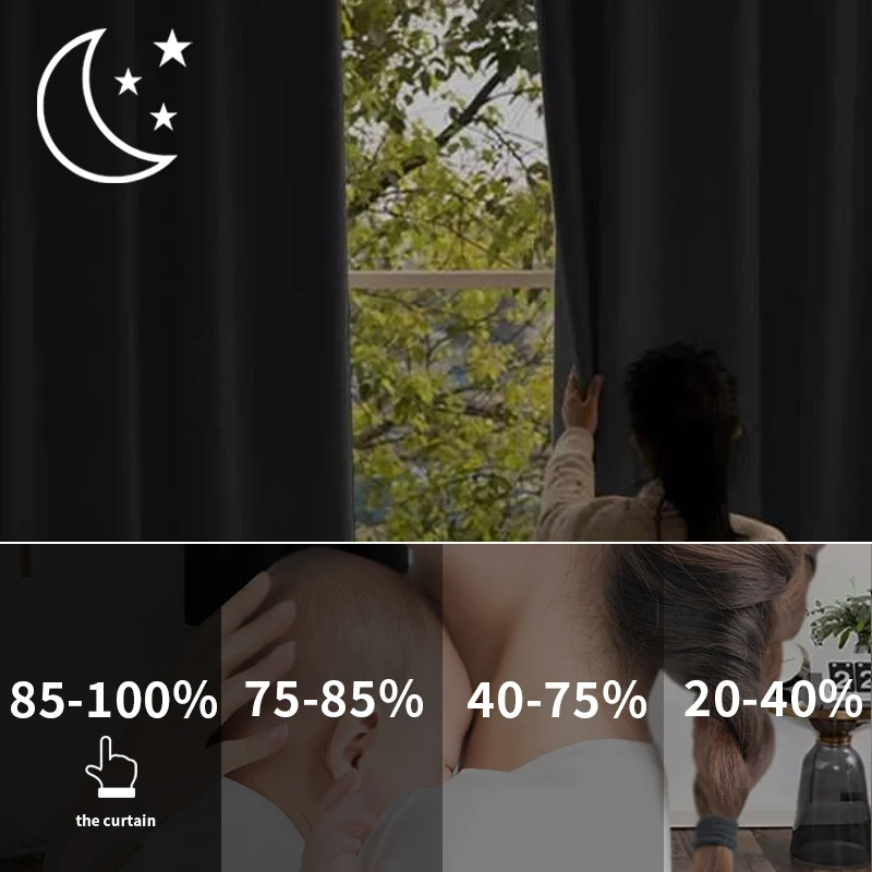 Modern Small Blackout Curtains for Kitchen Bedroom Windows Thermal Room Divider Short Drape Tende Cortinas Shade 95% blackout curtains,window curtains,thermal insulation curtain